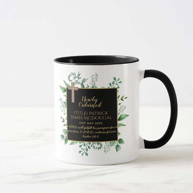 Mug DEACON Récemment Ordonné Verse Cadeau Commémoratif (Droite)