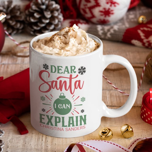 Mug Dear Santa I can Explain Funny Christmas (Créateur téléchargé)