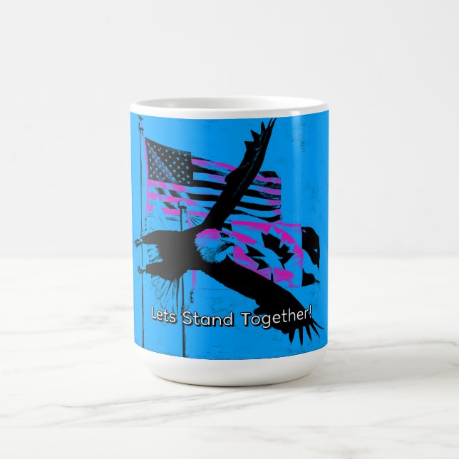 Mug Debout ensemble - Drapeaux Canada, États-Unis et A (Centre)