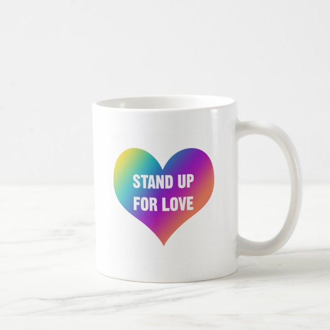 Mug Debout pour l'amour (Coeur arc-en-ciel) (Droite)