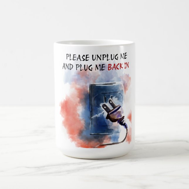 Mug Débranchez-Moi et Rebranchez-Moi – Réinitialisatio (Centre)