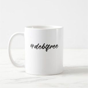 Mug #debtfree (Hashtag sans dette) Pinceau