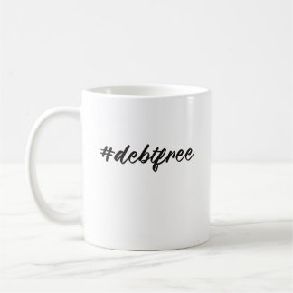 Mug #debtfree (Hashtag sans dette) Pinceau
