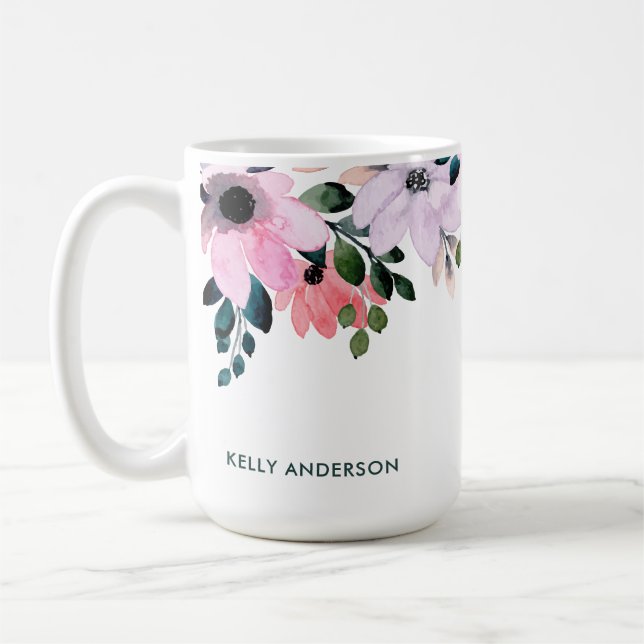 Mug Décalcomanie de feuillage tropical féminin à motif (Gauche)