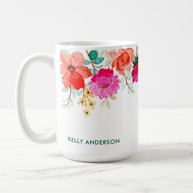 Mug Décalcomanie de motif floral tendance botanique fé (Gauche)