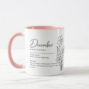 Mug Décembre Mois de naissance Fleur Narcisse Minimali