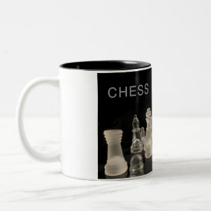 Mug d'échecs en noir et blanc.