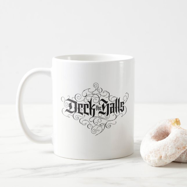 Mug Deck the Halls Fleurie Noël Lettres (Avec donut)