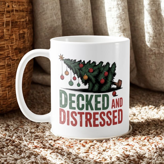 Mug Decked and Distressed | Christmas Chaos Humor (Créateur téléchargé)