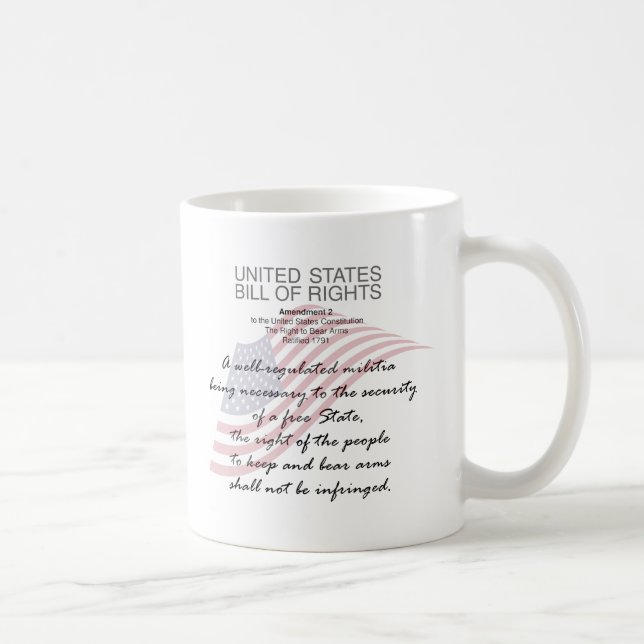 Mug Déclaration Des Droits Des États-Unis. Deuxième am (Droite)