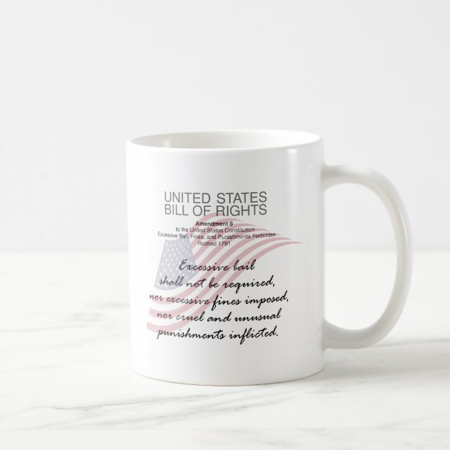 Mug Déclaration Des Droits Des États-Unis. Huitième am (Droite)
