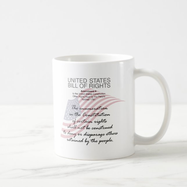 Mug Déclaration Des Droits Des États-Unis. Neuvième Am (Droite)