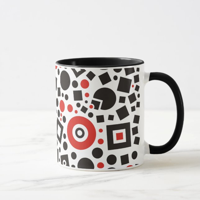 Mug Déco moderne rouge et noir Conception Café Coupe M (Droite)