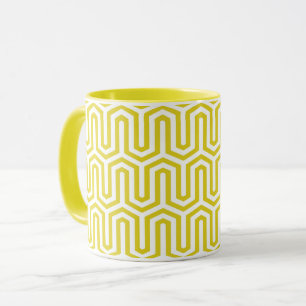 Mug Déco motif égyptien - moutarde or et blanc