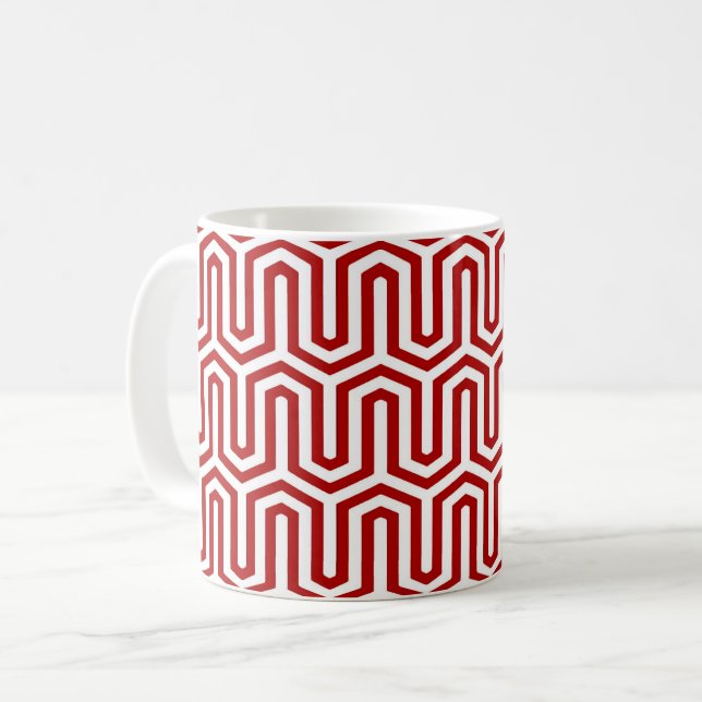 Mug Déco motif égyptien - rouge et blanc (Devant gauche)