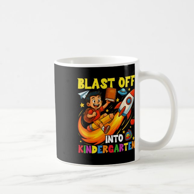Mug Décollage de fusée à la maternelle drôle de retour (Droite)
