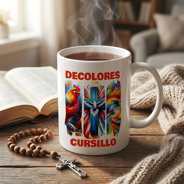 Mug DeColores Cursillo Coup de pinceau Coq Croix Colom (Créateur téléchargé)