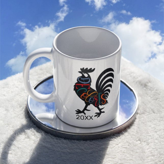 Mug DeColores Cursillo Rooster Noir Silhouette (Créateur téléchargé)