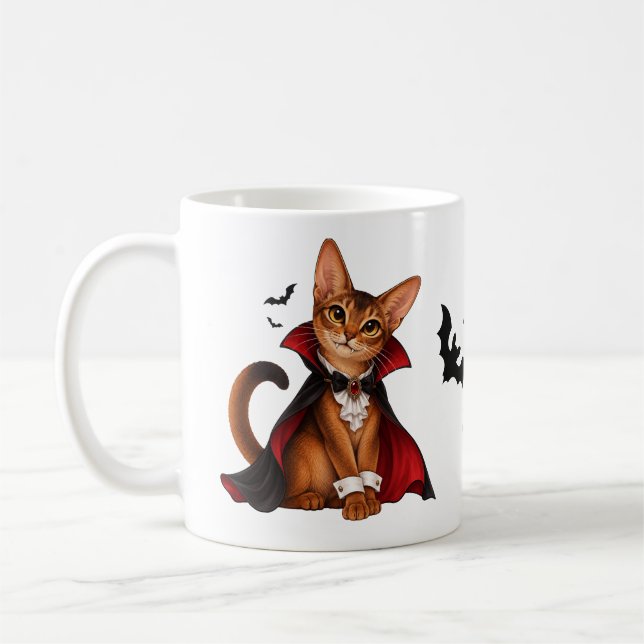 Mug Decor Cute Abyssinian Cat Vampire Dracula (Gauche)