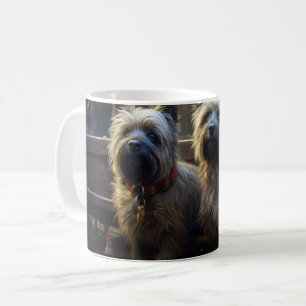 Mug Décor de Noël de Cairn Terrier Snowy Sleigh