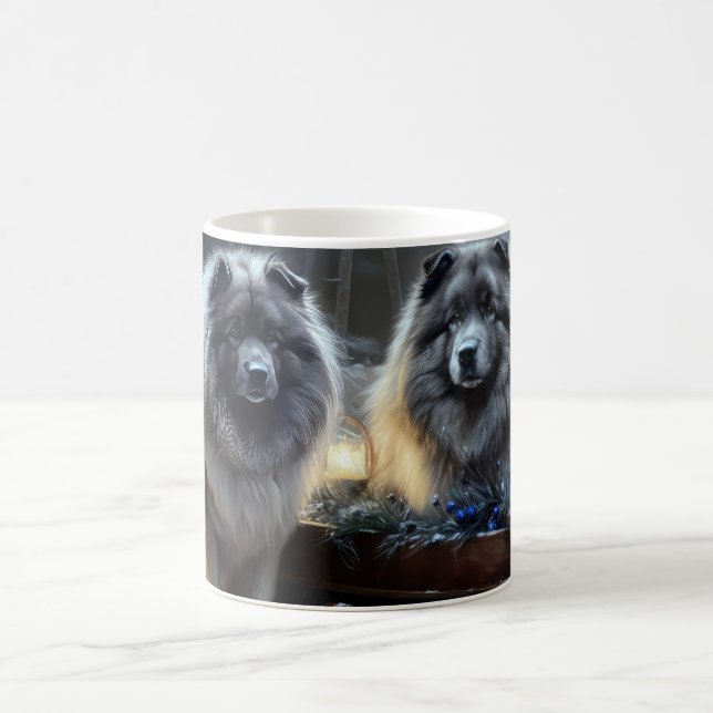 Mug Décor de Noël Keeshond Snowy Sleigh (Centre)
