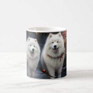 Mug Décor de Noël Samoyed Snowy Sleigh
