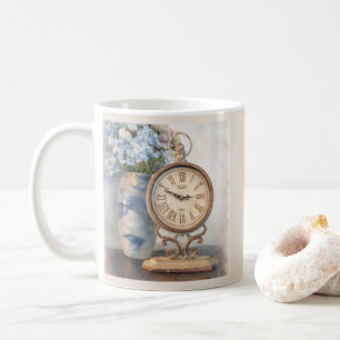 Mug Décor d'Horloge de Style Floral Vintage de Cam
