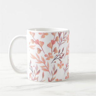 Mug Décor floral de style rétro dessiné à la main sans