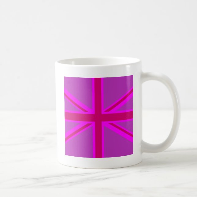 Mug Décor fuchsia d'Union Jack de roses indien (Droite)