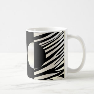 Mug Décor noir de rayures de zèbre et argenté élégant