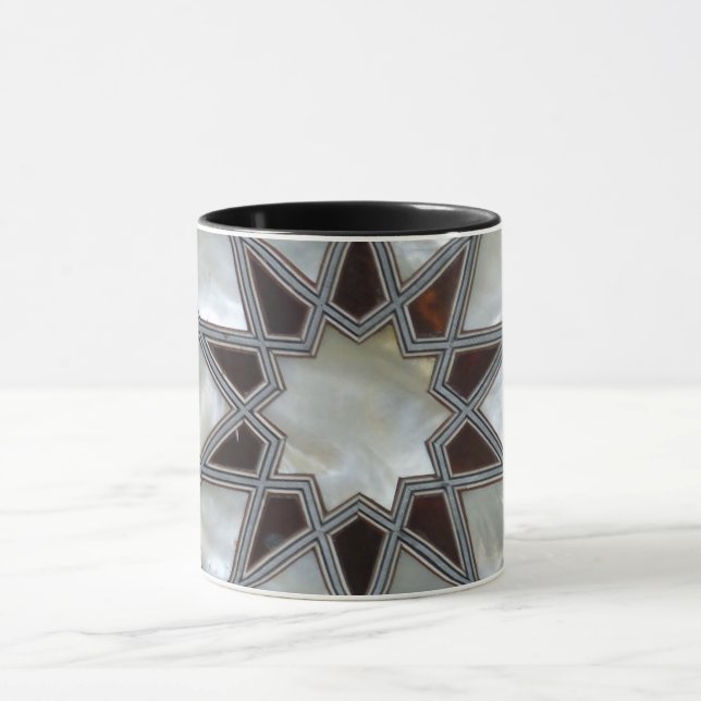 Mug Décor Oriental Antique Turc Persan Noir Blanc (Centre)
