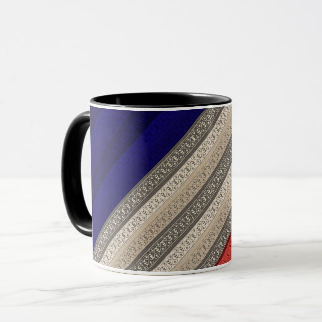Mug Décor ornemental abstrait sans couture rétro vinta (Devant gauche)