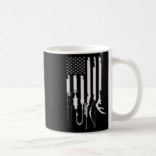 Mug Décor Thématique Drapeau Américain Chasse Pêche  (Droite)