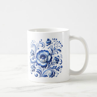 Mug Décor traditionnel cobalt porcelaine art populaire
