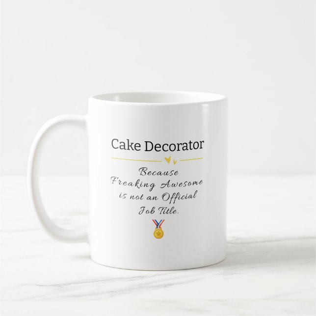 Mug Décorateur de gâteaux Freaking Awesome Titre de tr (Gauche)