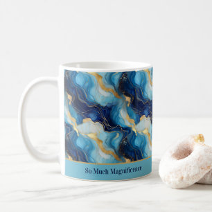 Mug décoratif bleu et or "Tant de magnificence"