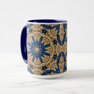 Mug Décoratif Bleu Or