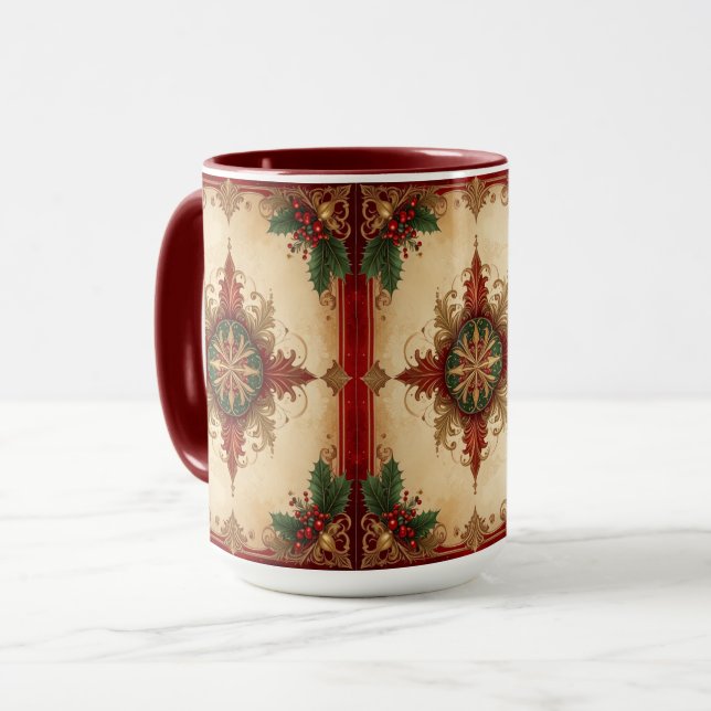 Mug décoratif de vacances rouge (Devant gauche)