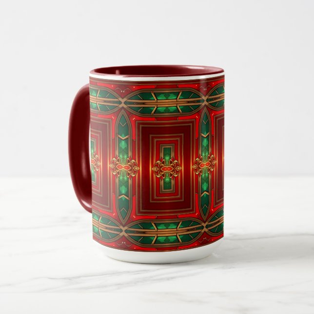 Mug décoratif de vacances rouge (Devant gauche)