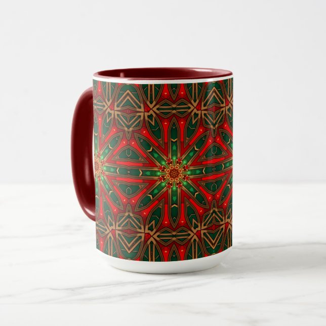 Mug décoratif de vacances rouge (Devant gauche)