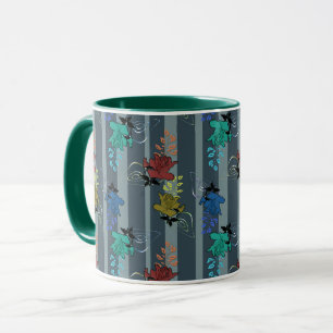 Mug Décoratif ornemental abstrait rayé rétro
