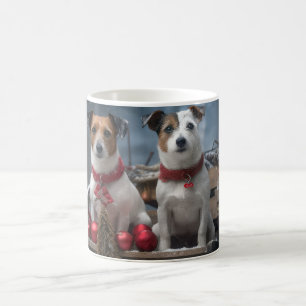 Mug Décoration de Noël Jack Russell enneigé 
