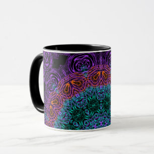Mug Décoration ornementale de kaléidoscope rond Mandal
