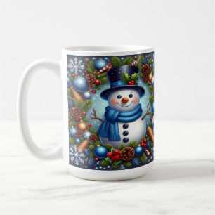 Mug Décorations de Noël Bonhomme de Neige Cônes de Pin