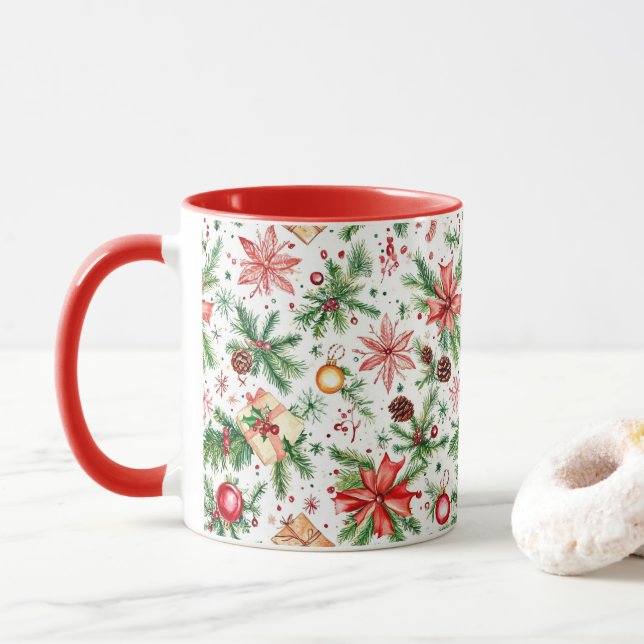 Mug Décorations festives Noël (Avec donut)