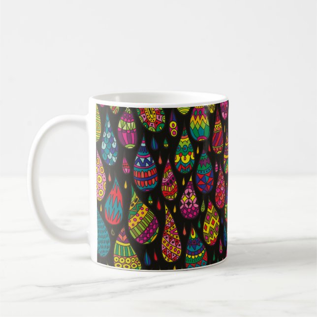 Mug Decorative patterned drops seamless background. Br (Gauche)