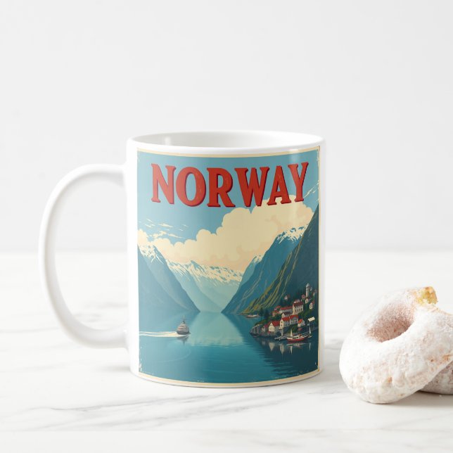 Mug Découvrez la beauté Pittoresque de Norvège Travel (Avec donut)
