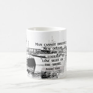 Mug Découvrez les nouveaux océans — Citation d'André G