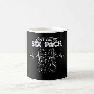 Mug Découvrez Mon Six Pack Pilote Aviation Drôle Gym