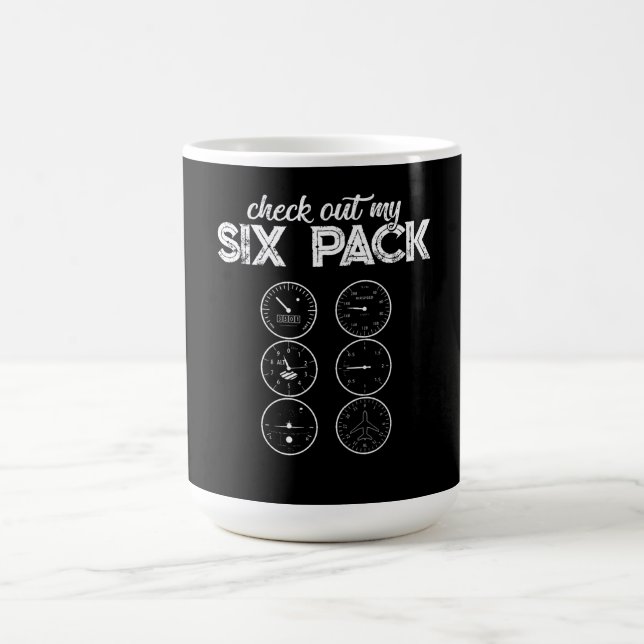 Mug Découvrez Mon Six Pack Pilote Aviation Drôle Gym F (Centre)
